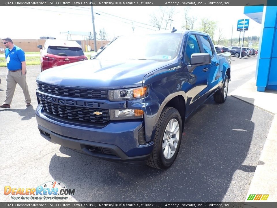 2021 Chevrolet Silverado 1500 Custom Crew Cab 4x4 Northsky Blue Metallic / Jet Black Photo #7