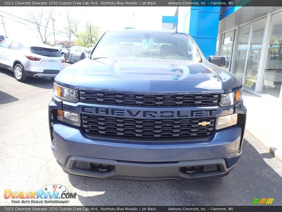 2021 Chevrolet Silverado 1500 Custom Crew Cab 4x4 Northsky Blue Metallic / Jet Black Photo #8