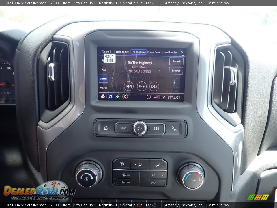 2021 Chevrolet Silverado 1500 Custom Crew Cab 4x4 Northsky Blue Metallic / Jet Black Photo #13