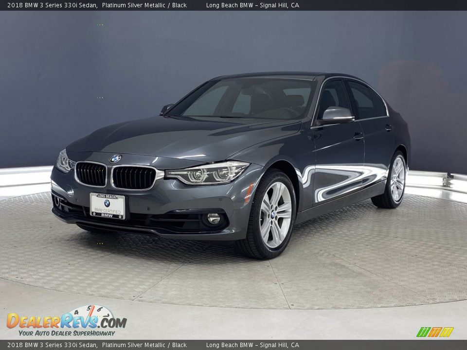 2018 BMW 3 Series 330i Sedan Platinum Silver Metallic / Black Photo #3