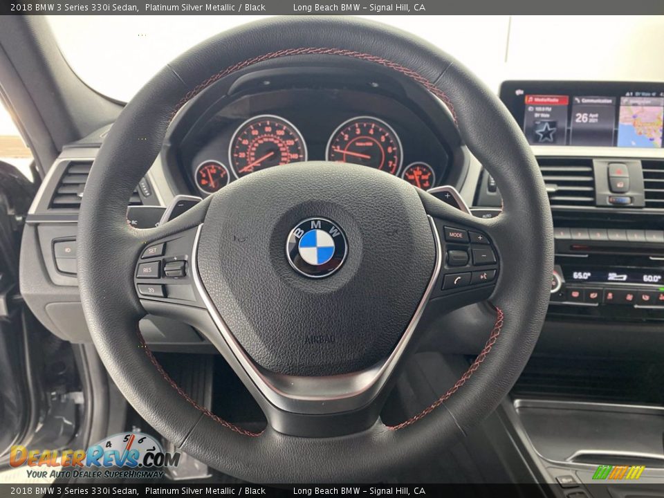 2018 BMW 3 Series 330i Sedan Platinum Silver Metallic / Black Photo #18