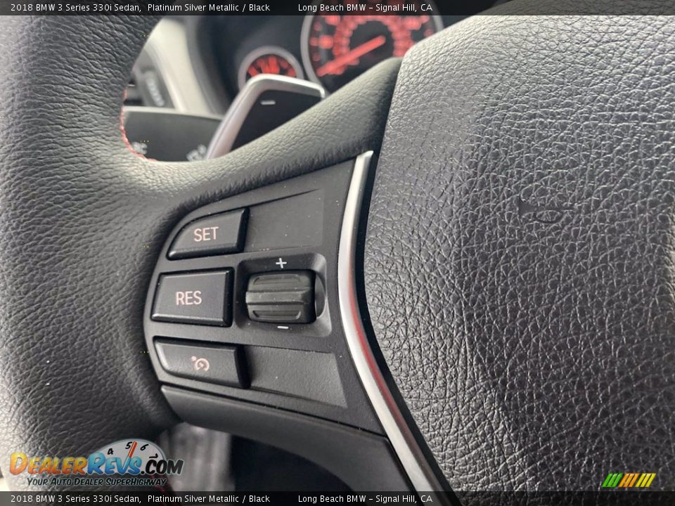 2018 BMW 3 Series 330i Sedan Platinum Silver Metallic / Black Photo #19