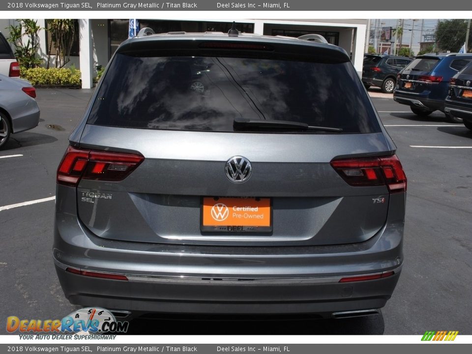2018 Volkswagen Tiguan SEL Platinum Gray Metallic / Titan Black Photo #8