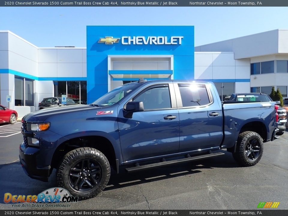 2020 Chevrolet Silverado 1500 Custom Trail Boss Crew Cab 4x4 Northsky Blue Metallic / Jet Black Photo #1