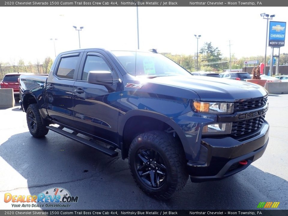 2020 Chevrolet Silverado 1500 Custom Trail Boss Crew Cab 4x4 Northsky Blue Metallic / Jet Black Photo #10