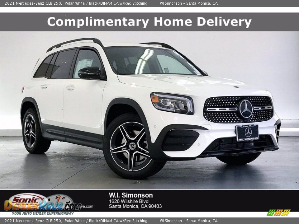 2021 Mercedes-Benz GLB 250 Polar White / Black/DINAMICA w/Red Stitching Photo #1