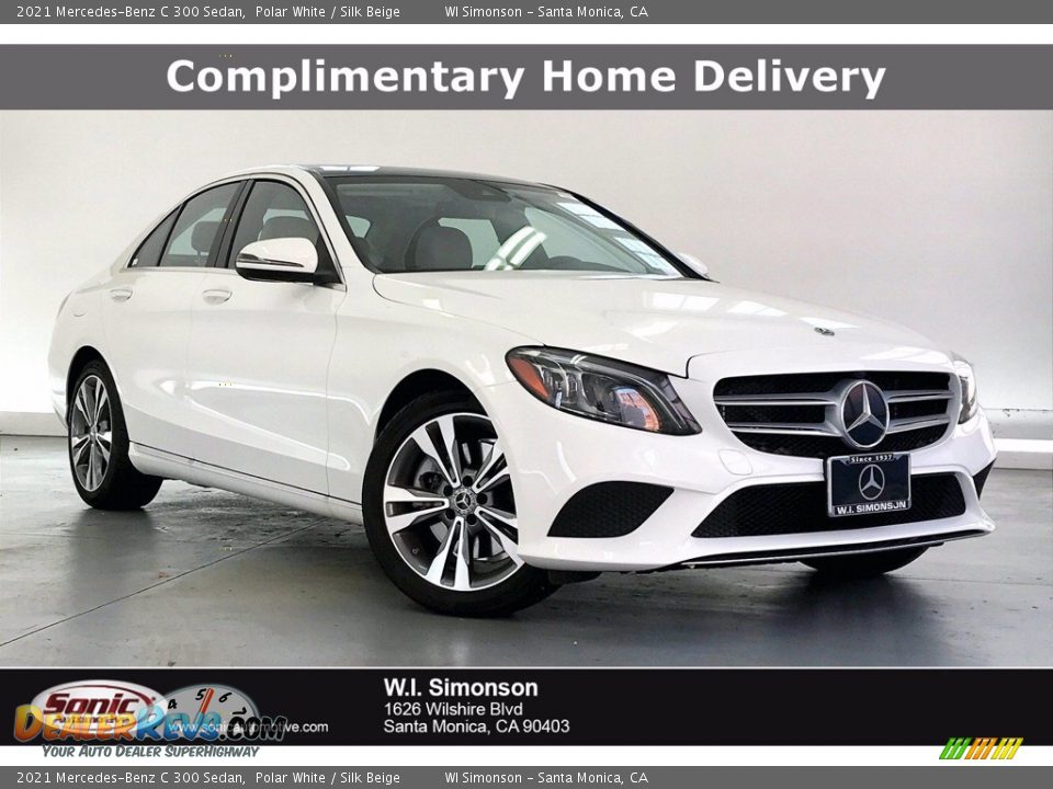 2021 Mercedes-Benz C 300 Sedan Polar White / Silk Beige Photo #1