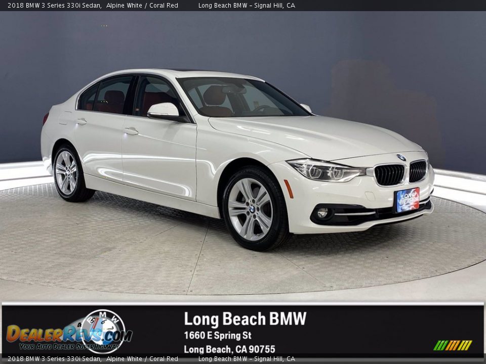 2018 BMW 3 Series 330i Sedan Alpine White / Coral Red Photo #1