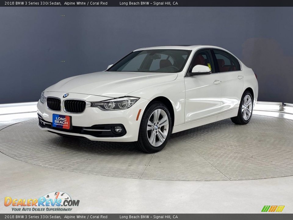 2018 BMW 3 Series 330i Sedan Alpine White / Coral Red Photo #3