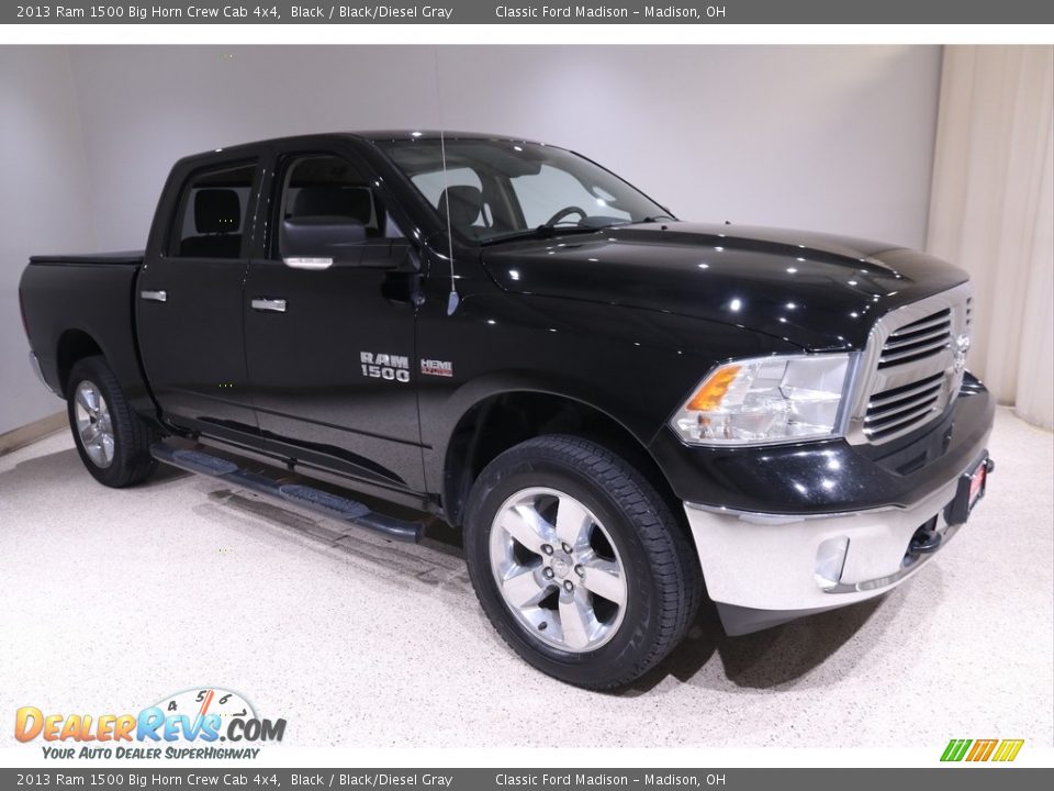 2013 Ram 1500 Big Horn Crew Cab 4x4 Black / Black/Diesel Gray Photo #1