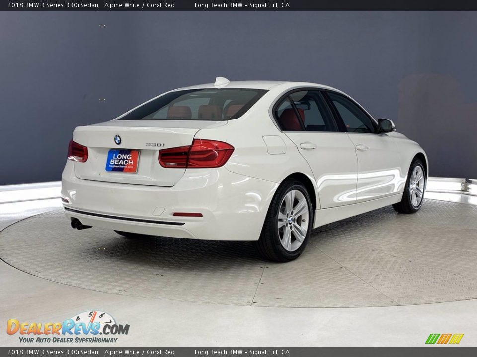 2018 BMW 3 Series 330i Sedan Alpine White / Coral Red Photo #5