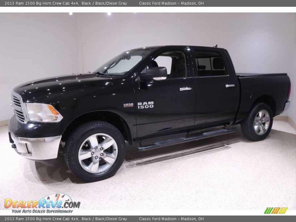 2013 Ram 1500 Big Horn Crew Cab 4x4 Black / Black/Diesel Gray Photo #3