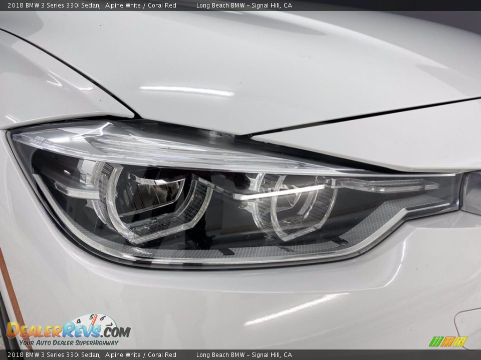 2018 BMW 3 Series 330i Sedan Alpine White / Coral Red Photo #7