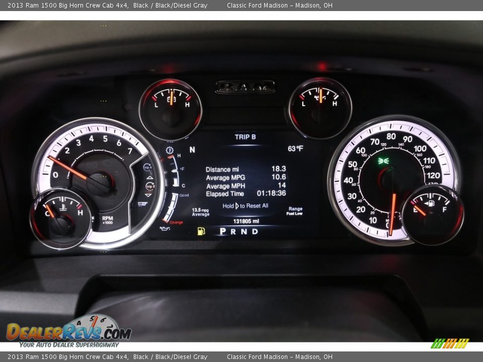 2013 Ram 1500 Big Horn Crew Cab 4x4 Black / Black/Diesel Gray Photo #8