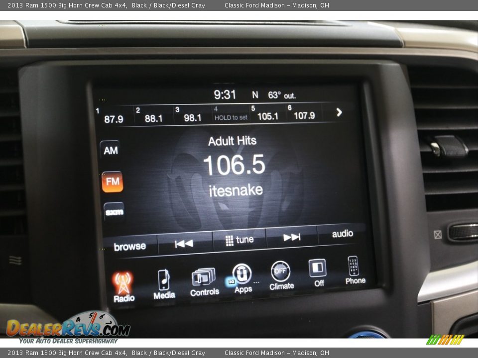 2013 Ram 1500 Big Horn Crew Cab 4x4 Black / Black/Diesel Gray Photo #10