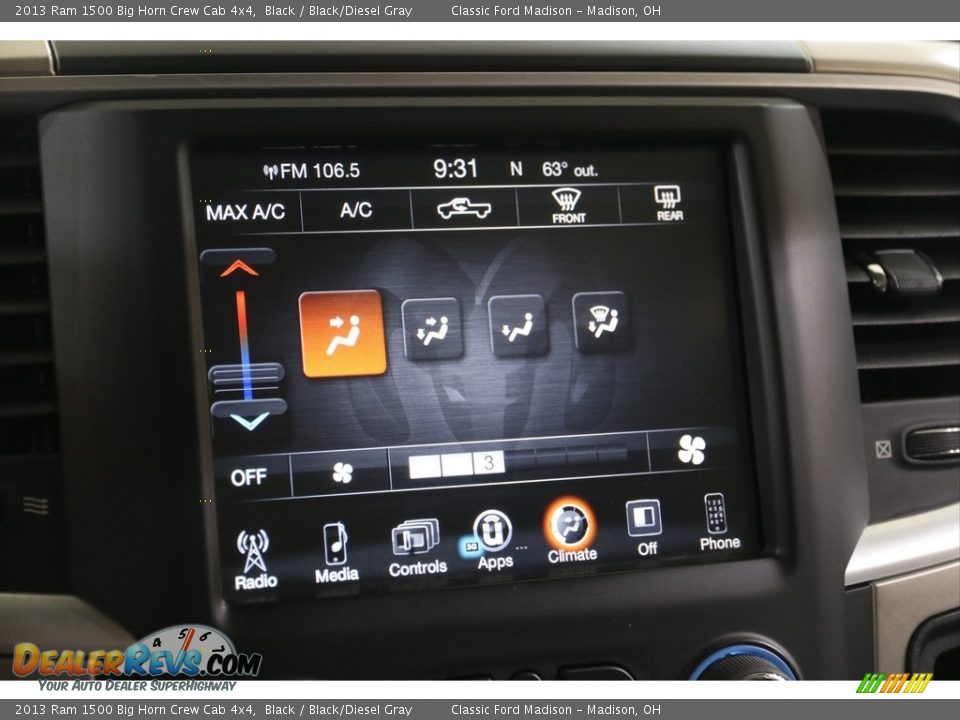 2013 Ram 1500 Big Horn Crew Cab 4x4 Black / Black/Diesel Gray Photo #12