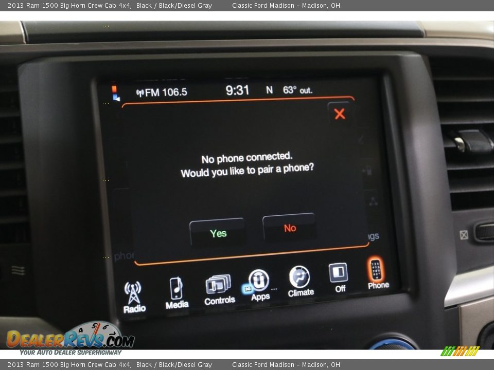 2013 Ram 1500 Big Horn Crew Cab 4x4 Black / Black/Diesel Gray Photo #13