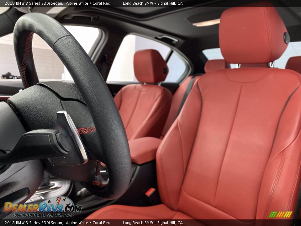 2018 BMW 3 Series 330i Sedan Alpine White / Coral Red Photo #17