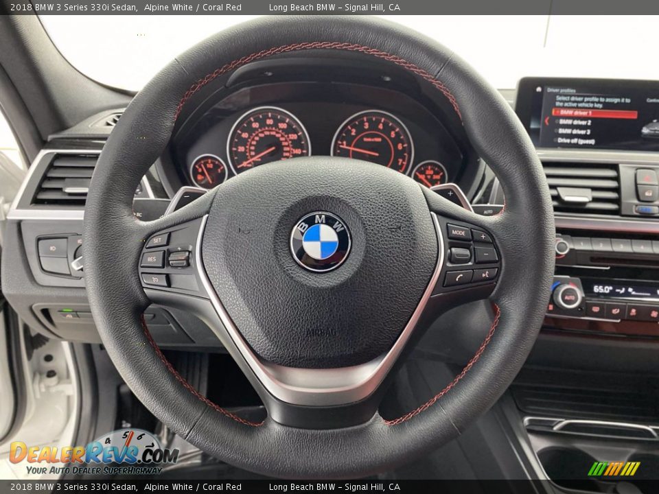 2018 BMW 3 Series 330i Sedan Alpine White / Coral Red Photo #18