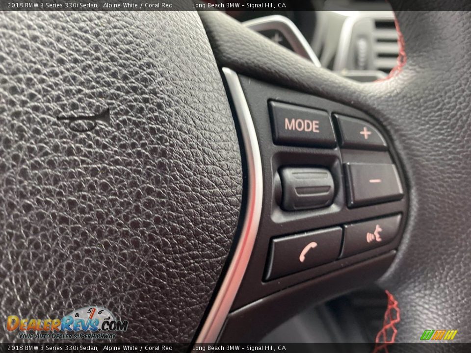 2018 BMW 3 Series 330i Sedan Alpine White / Coral Red Photo #20