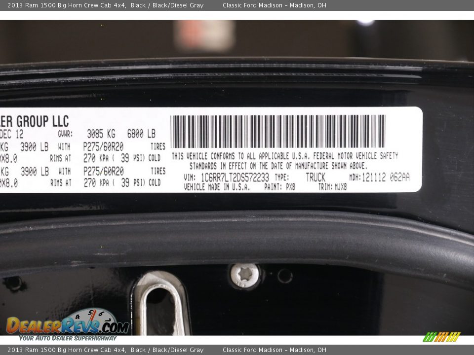 2013 Ram 1500 Big Horn Crew Cab 4x4 Black / Black/Diesel Gray Photo #20