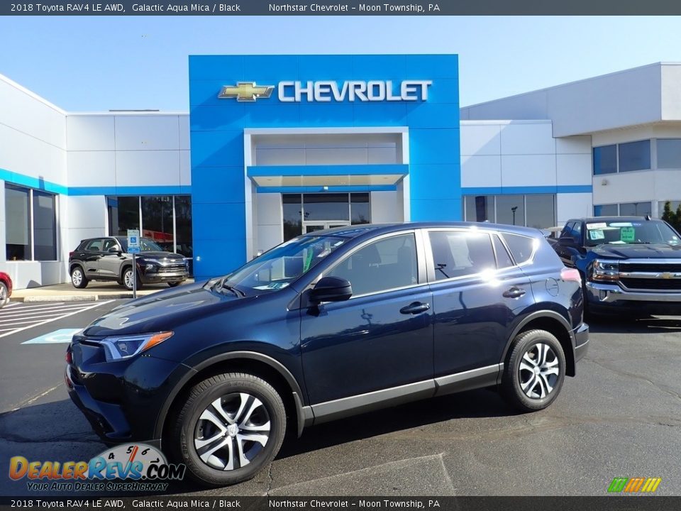 2018 Toyota RAV4 LE AWD Galactic Aqua Mica / Black Photo #1
