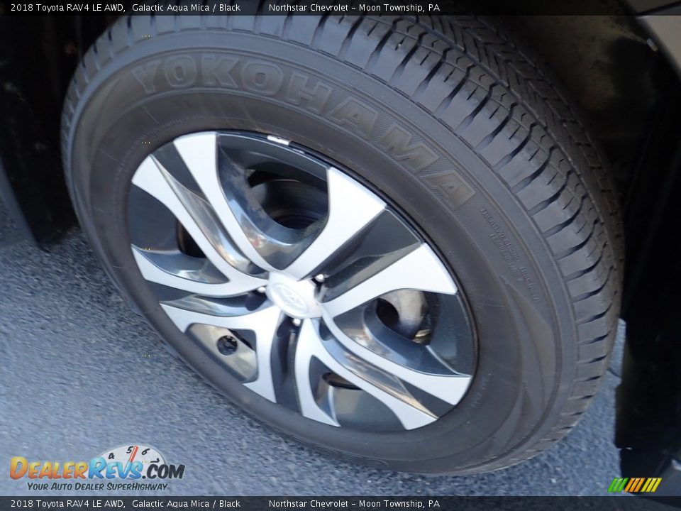 2018 Toyota RAV4 LE AWD Galactic Aqua Mica / Black Photo #14