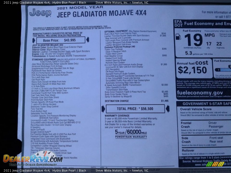 2021 Jeep Gladiator Mojave 4x4 Hydro Blue Pearl / Black Photo #31