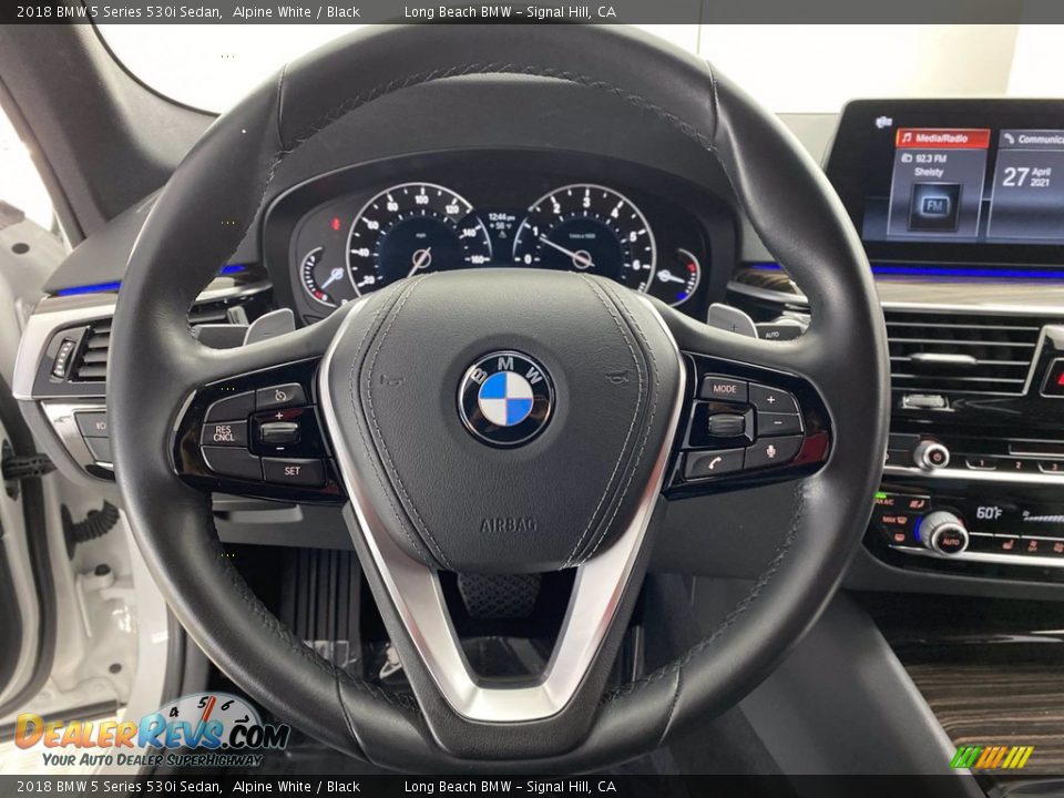 2018 BMW 5 Series 530i Sedan Alpine White / Black Photo #18