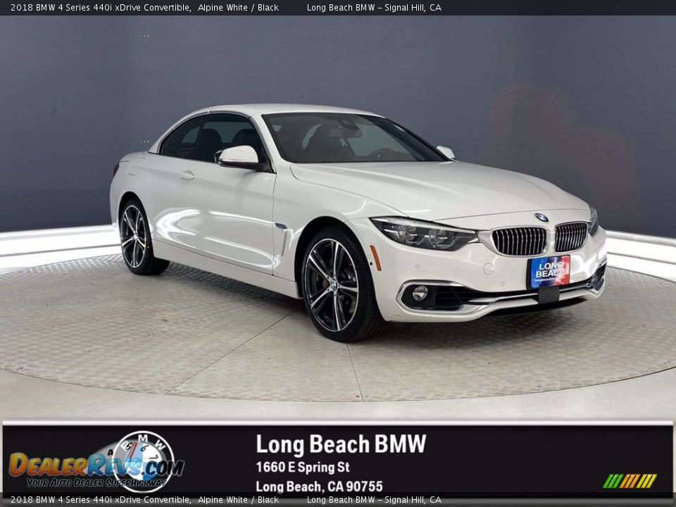 2018 BMW 4 Series 440i xDrive Convertible Alpine White / Black Photo #1