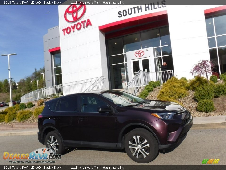 2018 Toyota RAV4 LE AWD Black / Black Photo #2