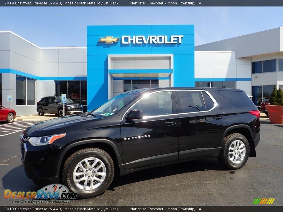 2019 Chevrolet Traverse LS AWD Mosaic Black Metallic / Jet Black Photo #1