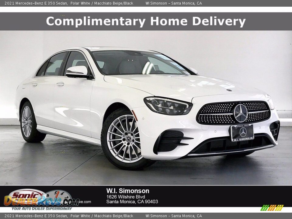 2021 Mercedes-Benz E 350 Sedan Polar White / Macchiato Beige/Black Photo #1