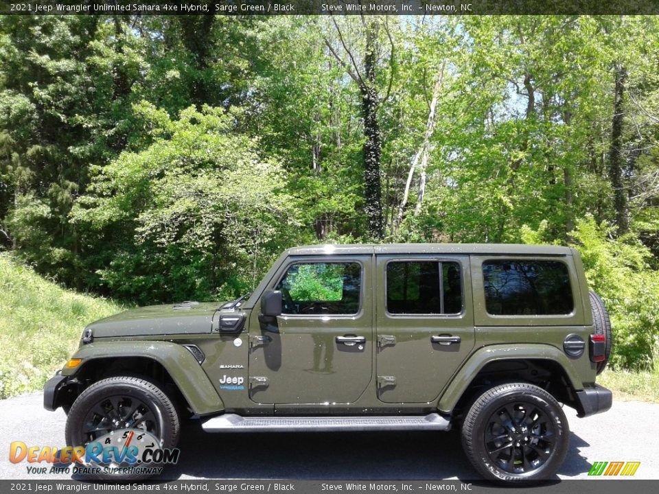 2021 Jeep Wrangler Unlimited Sahara 4xe Hybrid Sarge Green / Black Photo #1