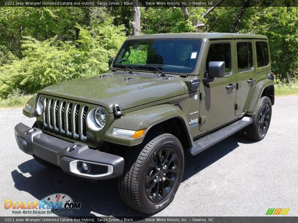 2021 Jeep Wrangler Unlimited Sahara 4xe Hybrid Sarge Green / Black Photo #2