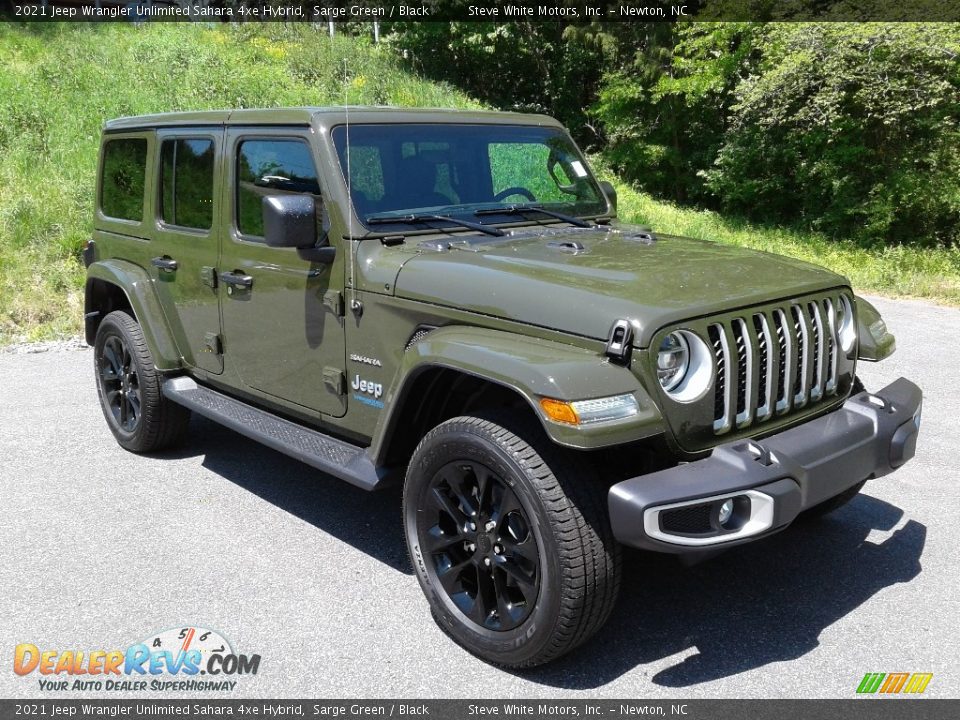 2021 Jeep Wrangler Unlimited Sahara 4xe Hybrid Sarge Green / Black Photo #6