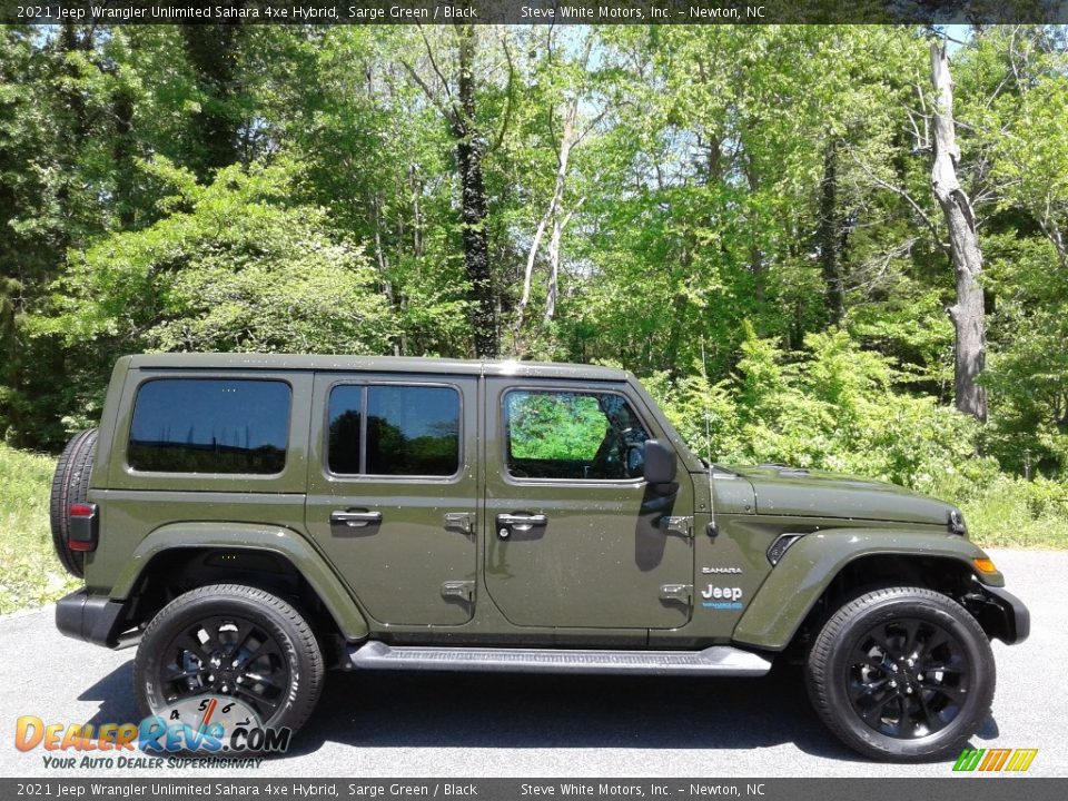 2021 Jeep Wrangler Unlimited Sahara 4xe Hybrid Sarge Green / Black Photo #7