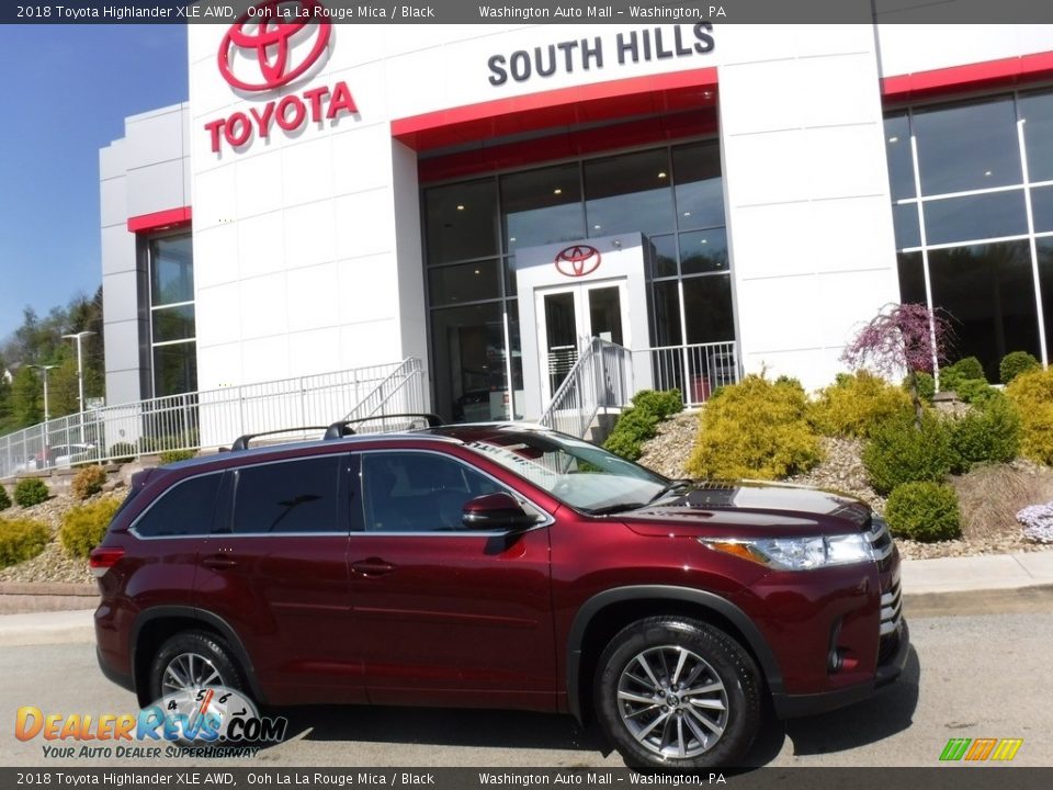 2018 Toyota Highlander XLE AWD Ooh La La Rouge Mica / Black Photo #2