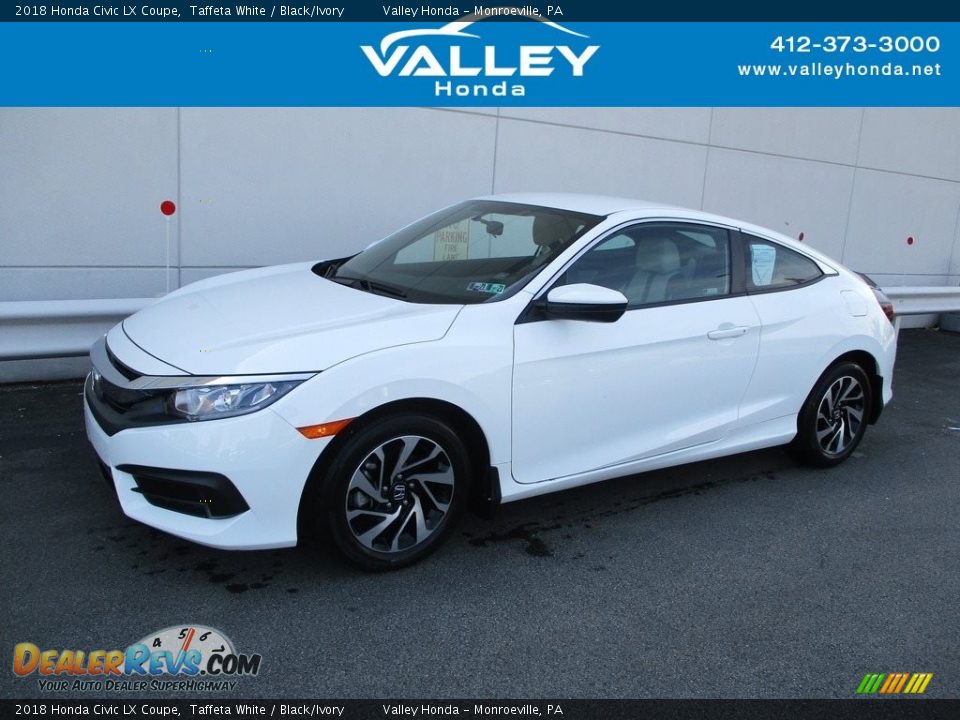 2018 Honda Civic LX Coupe Taffeta White / Black/Ivory Photo #1