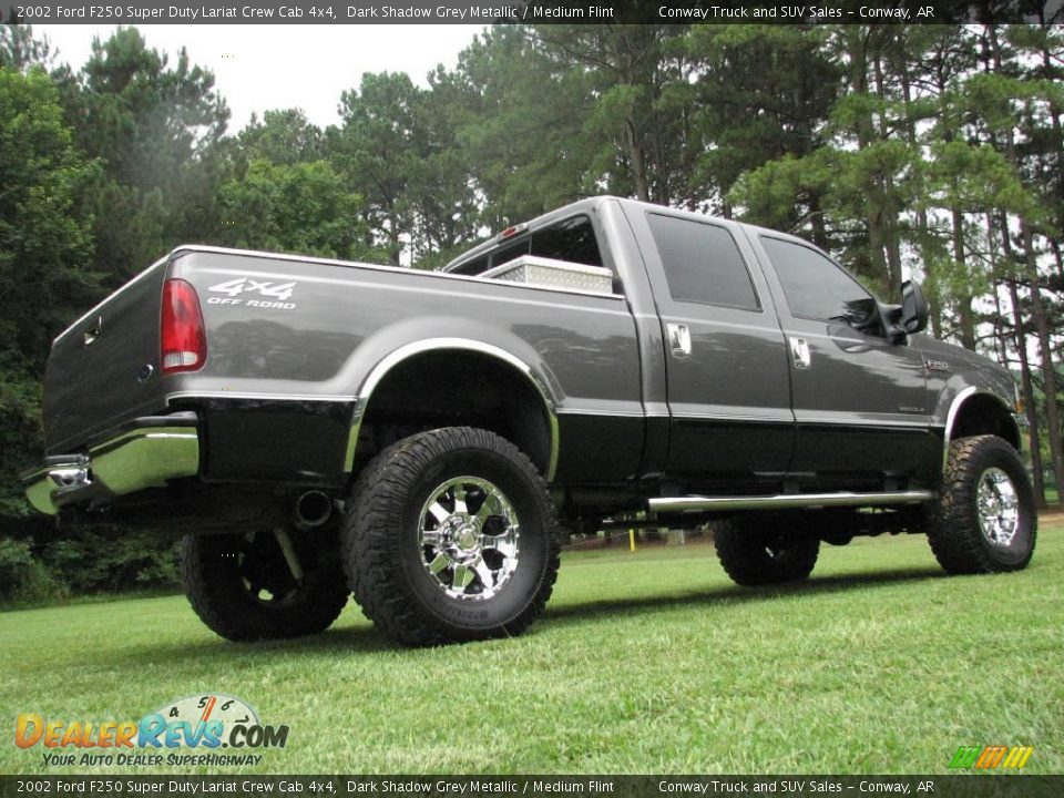 2002 Ford F250 Super Duty Lariat Crew Cab 4x4 Dark Shadow Grey Metallic / Medium Flint Photo #7