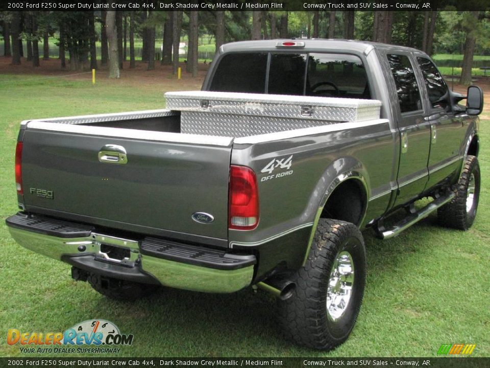 2002 Ford F250 Super Duty Lariat Crew Cab 4x4 Dark Shadow Grey Metallic / Medium Flint Photo #8