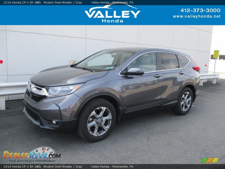2019 Honda CR-V EX AWD Modern Steel Metallic / Gray Photo #1