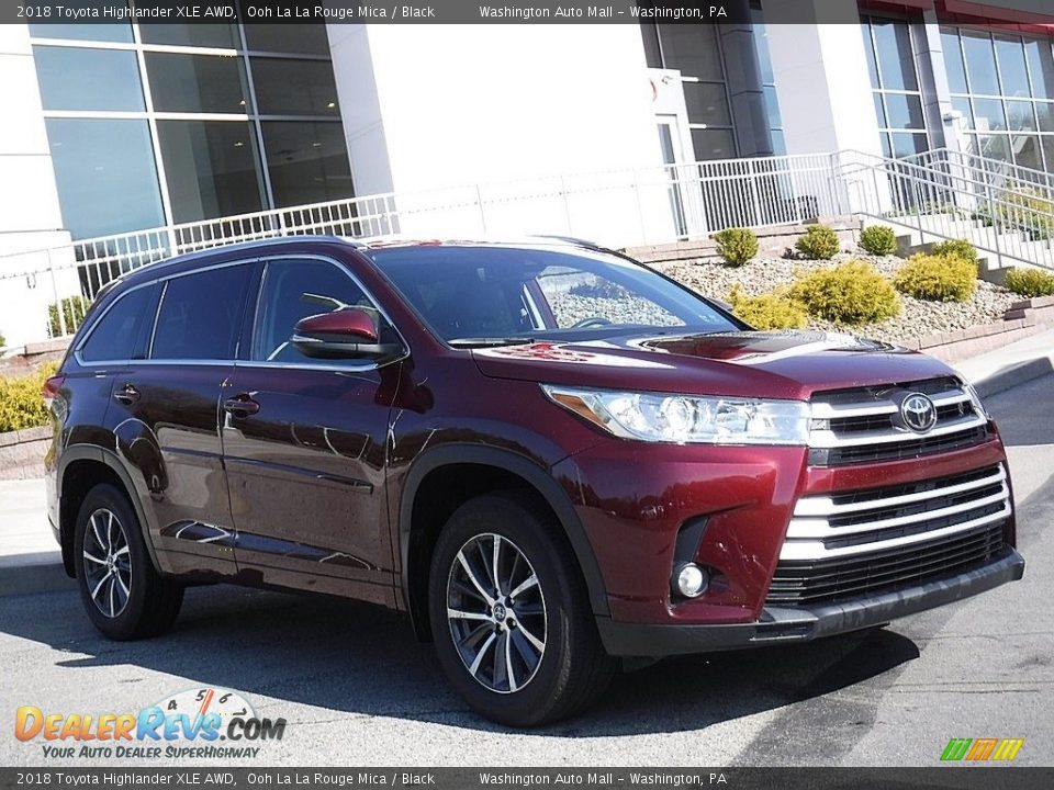 2018 Toyota Highlander XLE AWD Ooh La La Rouge Mica / Black Photo #1