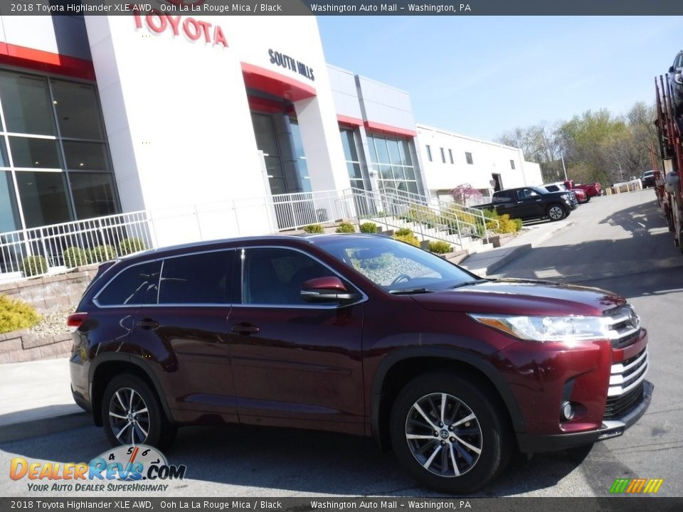 2018 Toyota Highlander XLE AWD Ooh La La Rouge Mica / Black Photo #2