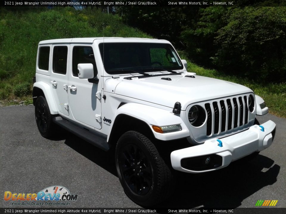 2021 Jeep Wrangler Unlimited High Altitude 4xe Hybrid Bright White / Steel Gray/Black Photo #6