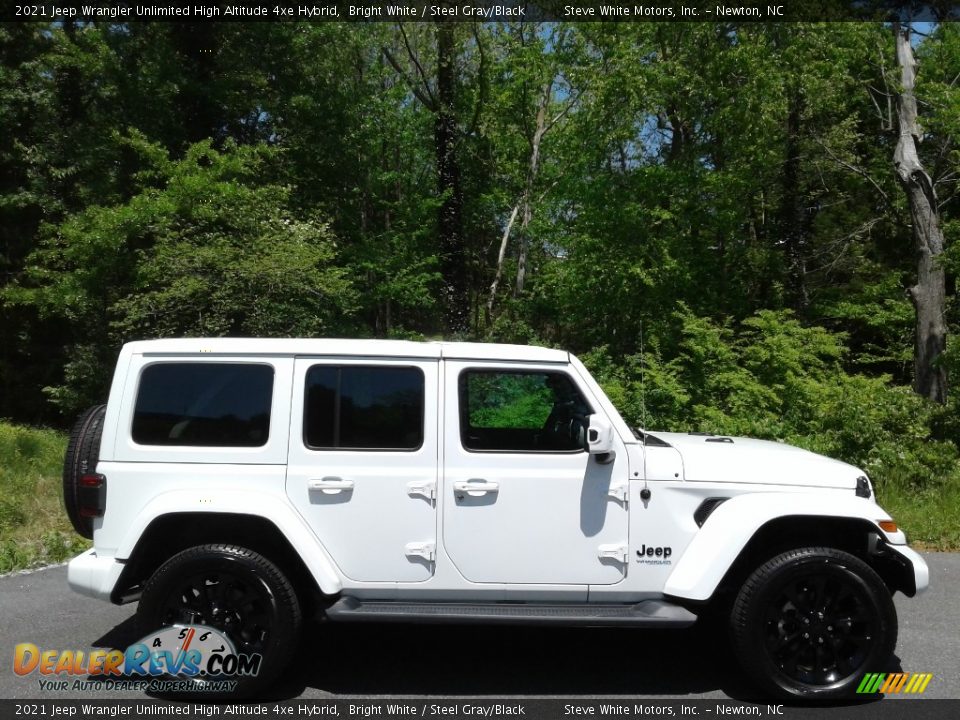 2021 Jeep Wrangler Unlimited High Altitude 4xe Hybrid Bright White / Steel Gray/Black Photo #7