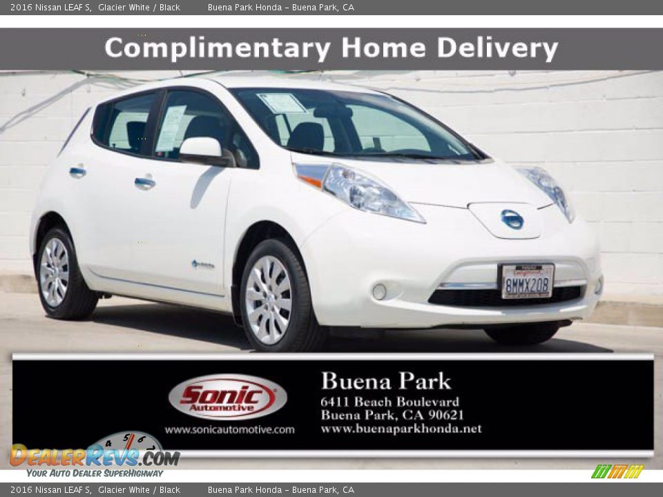 2016 Nissan LEAF S Glacier White / Black Photo #1