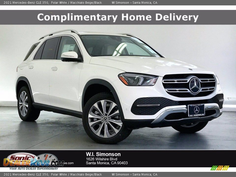 2021 Mercedes-Benz GLE 350 Polar White / Macchiato Beige/Black Photo #1