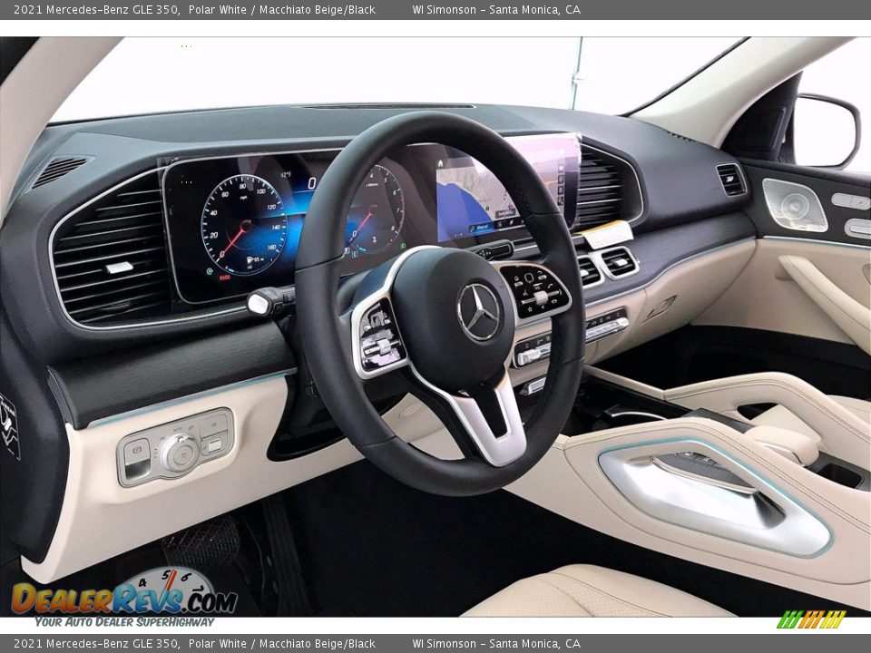 2021 Mercedes-Benz GLE 350 Polar White / Macchiato Beige/Black Photo #4