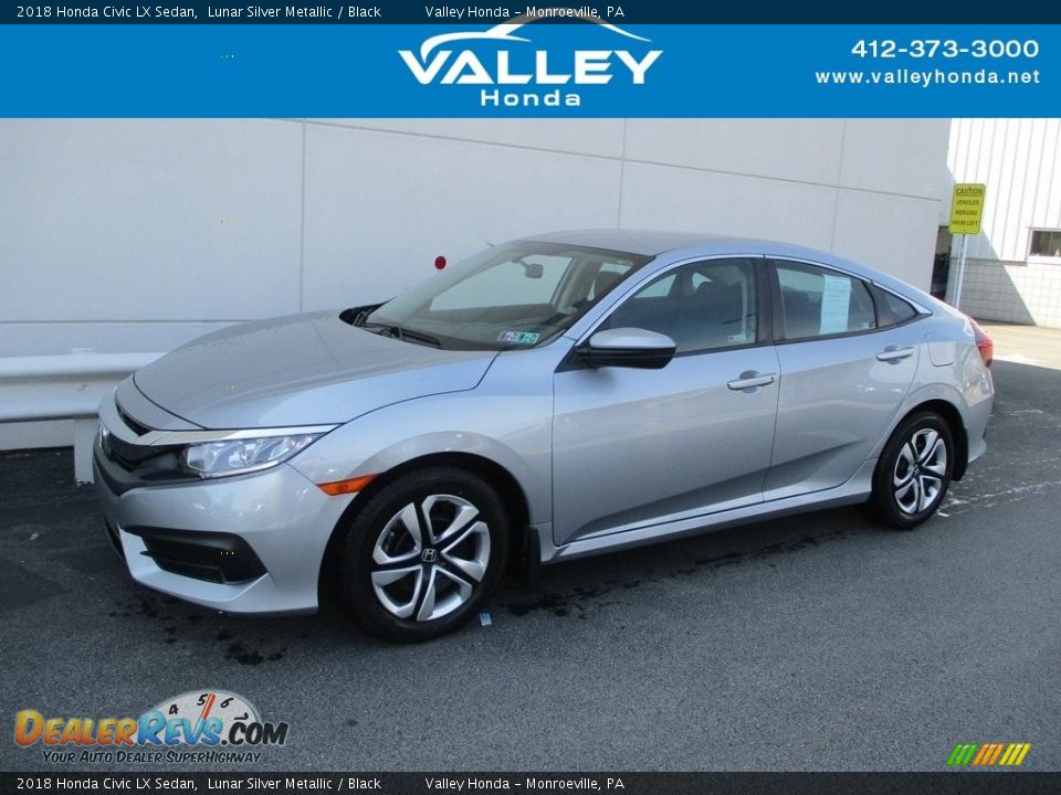 2018 Honda Civic LX Sedan Lunar Silver Metallic / Black Photo #1